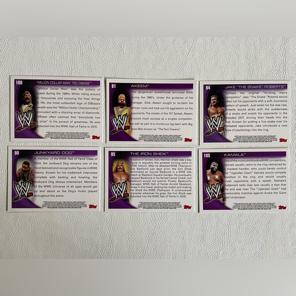 WWE Legends Topps Trading Cards Set of 6 Brand New - Picture 3 of 3